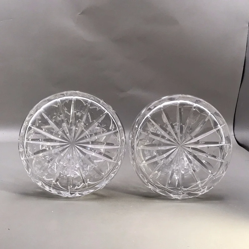 2 Small Cut Glass/crystal Decanters Matching Stoppers But Bottles Differ 7